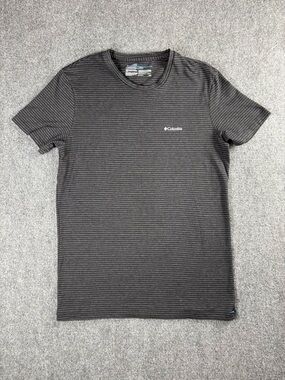 Columbia Striped Performance Tee Gray Short Sleeve Size M
